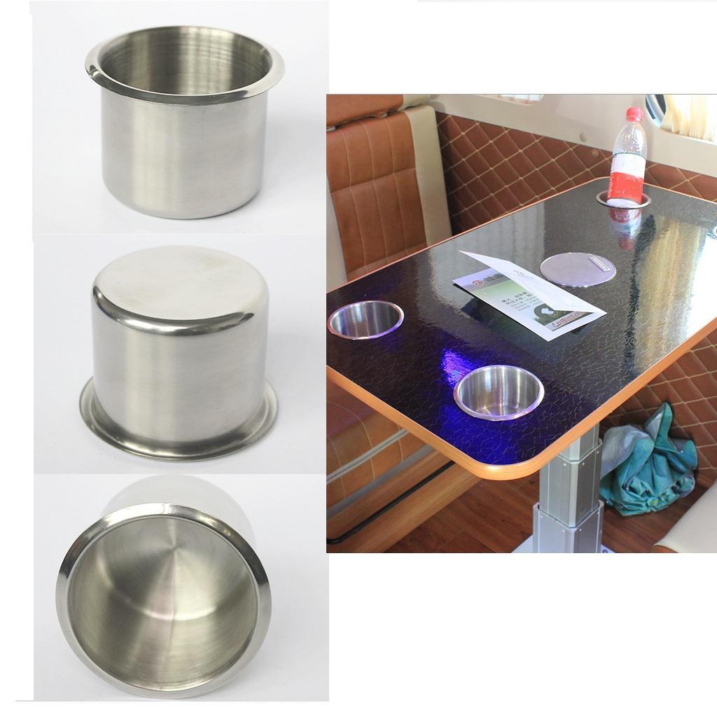 11x Stainless Steel Recessed Cup Drink Holder for Marine Boat RV Camper