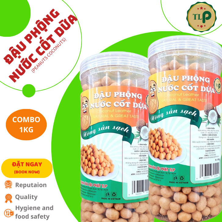 ĐẬU PHỘNG CỐT DỪA TÂN LỘC PHÁT COMBO 1KG - MỖI HŨ 500G