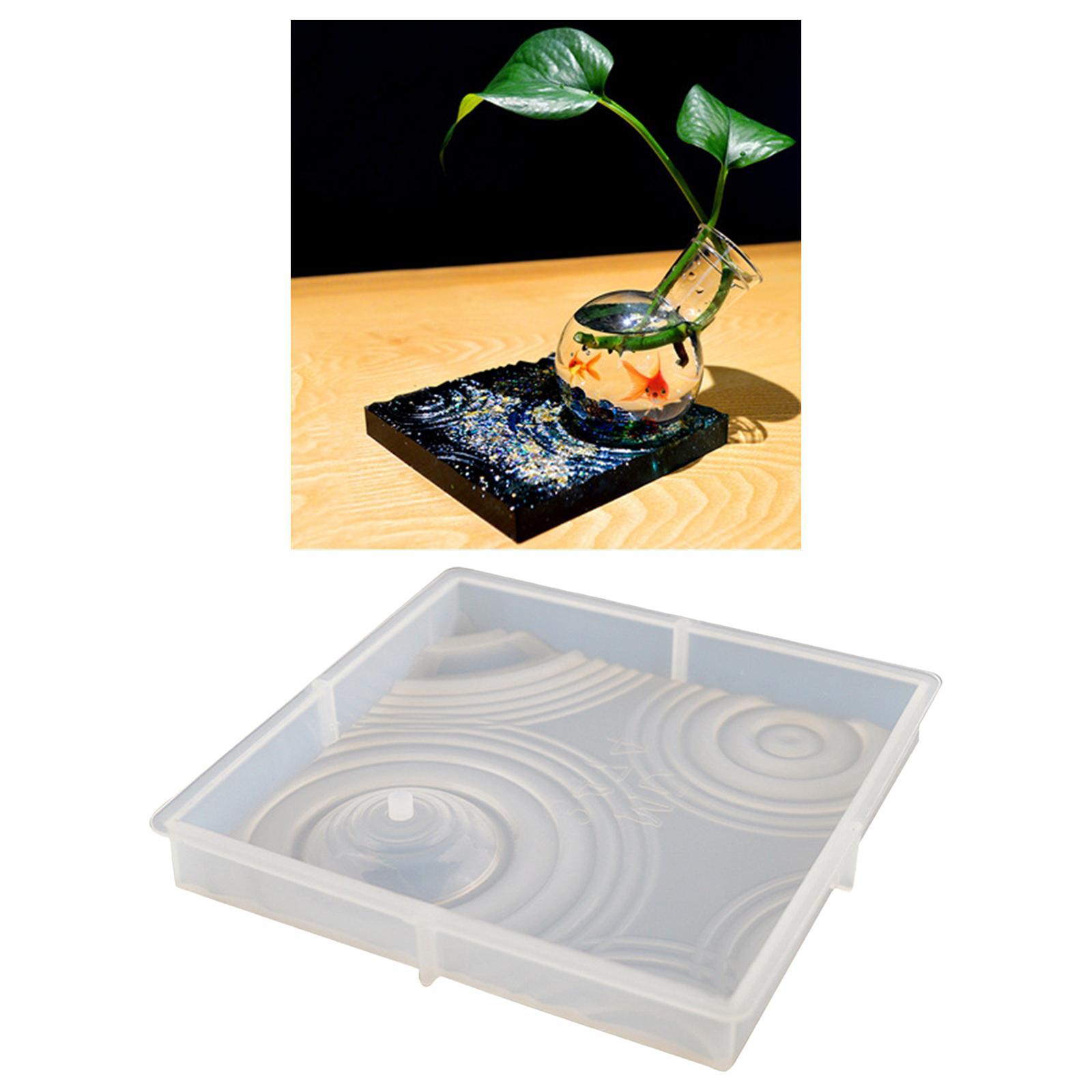Silicone Vase Tray Model Epoxy Resin Flower Pot Base Fish Tank Holder Model for Office