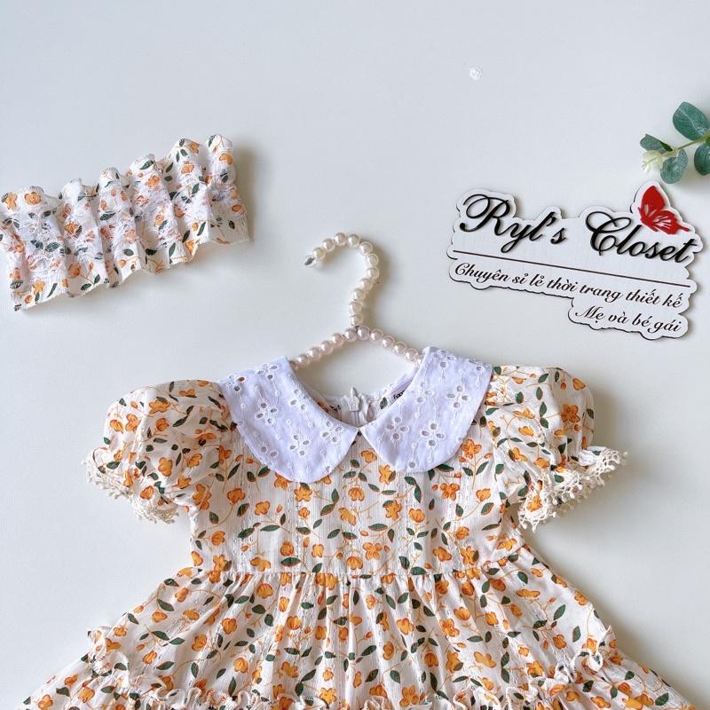 Váy Lolita Hoa Nhí Bèo Tầng Bé Gái 4 Đến 18kg, Đầm Bé Gái Chất Boi Nhật Thông Hơi