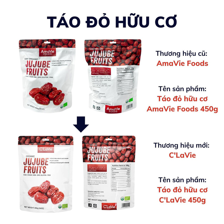 Táo đỏ hữu cơ cao cấp AmaVie Foods 450g - Táo đỏ Ninh Hạ 