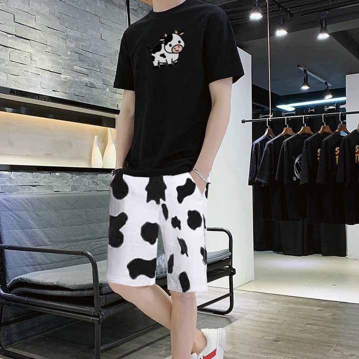 ĐỒ BỘ MẶC NHÀ NAM NỮ THUN LẠNH COTTON ĐẸP, LOANG MÀU BÒ SỮA SIÊU HOT,IN HÌNH CHÚ BÒ MOO ĐẸP,CUTE DANGD YÊU , THỜI TRANG MÙA HÈ, SÉT ĐỒ BỘ THUN LẠNH MÙA HÈ-JINS STORE