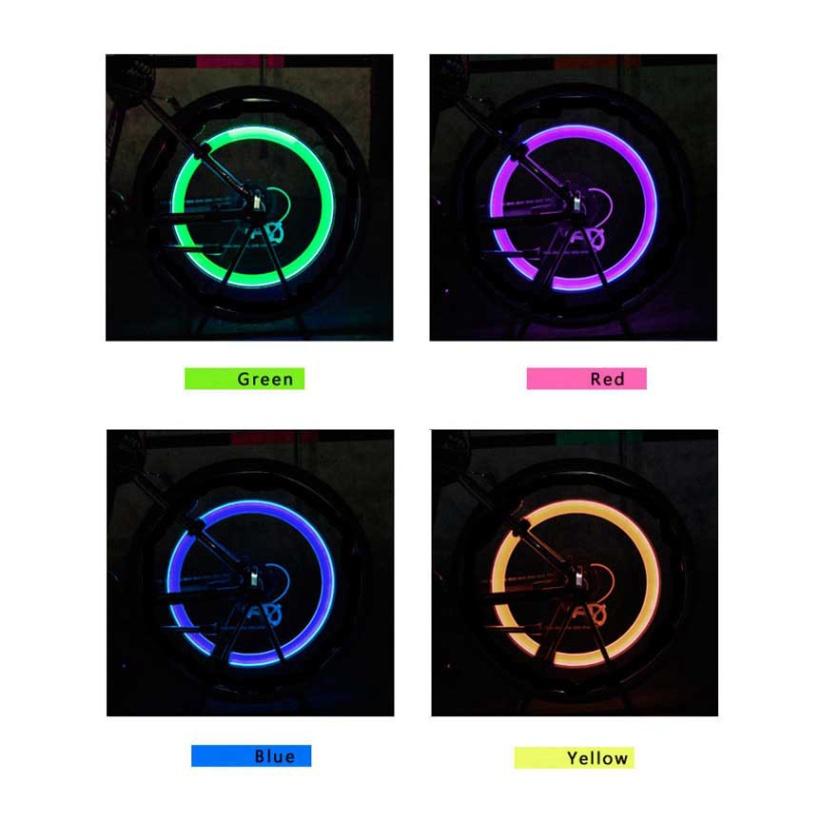 Bộ 2 Van Xe Phát Sáng Đèn LED Gắn Van Bánh Xe Đạp, Xe Máy, Ô Tô