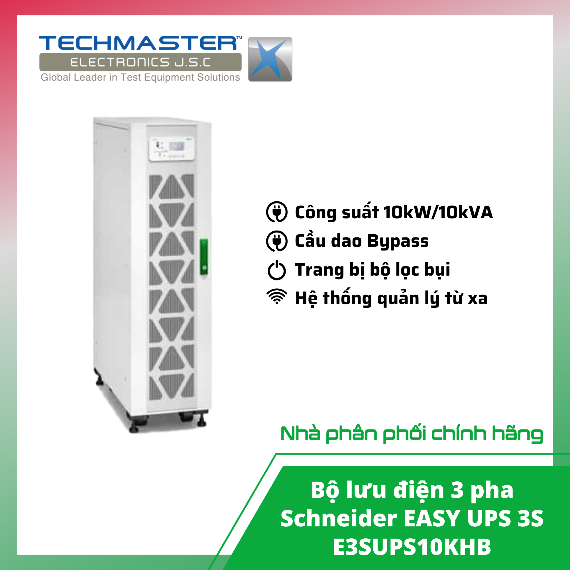 Bộ lưu điện 3 pha Schneider EASY UPS 3S E3SUPS10KHB (Hàng chính hãng, Bảo hành 12 tháng)