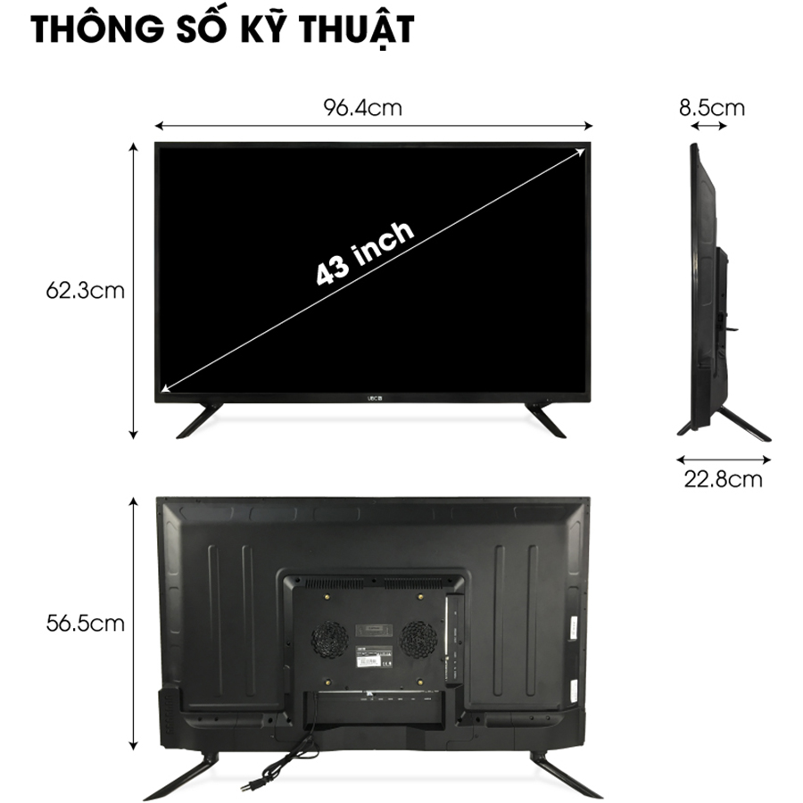 Smart voice tivi FULL HD 43 Inch Android 8.0 UBC UB43V700 tìm kiếm bằng giọng nói, phần mềm VNkaraoke miễn phí, tính năng bảo vệ trẻ em (mới) - Hàng Chính Hãng