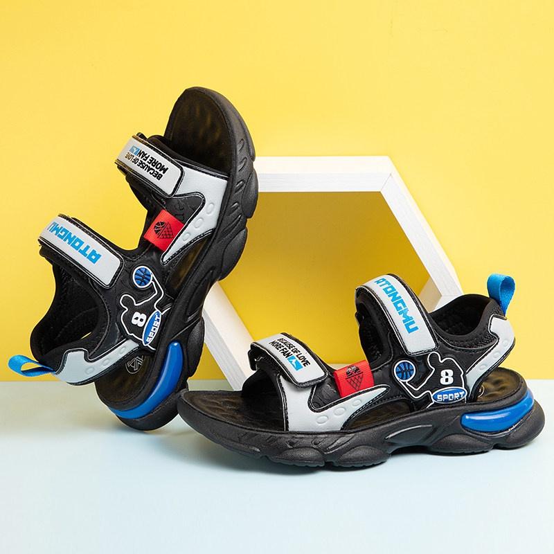 Sandal bé trai đi học đi chơi phong cách da mềm siêu nhẹ chống trượt