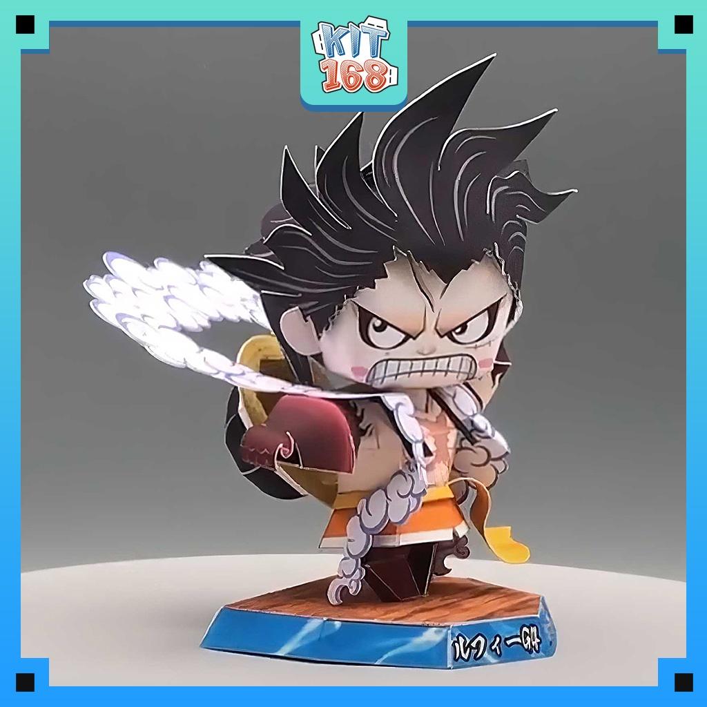 Mô hình giấy Anime Chibi Luffy (Gear4 Snakeman) ver 11 - One Piece + kit hộp trang trí