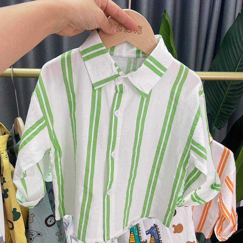 ST27 Size 80-120 Áo sơ mi bé trai Thời trang trẻ Em hàng quảng châu