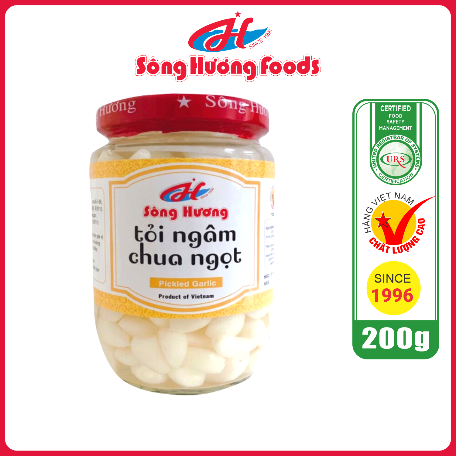 Tỏi Ngâm Chua Ngọt Sông Hương Foods Hũ 200g