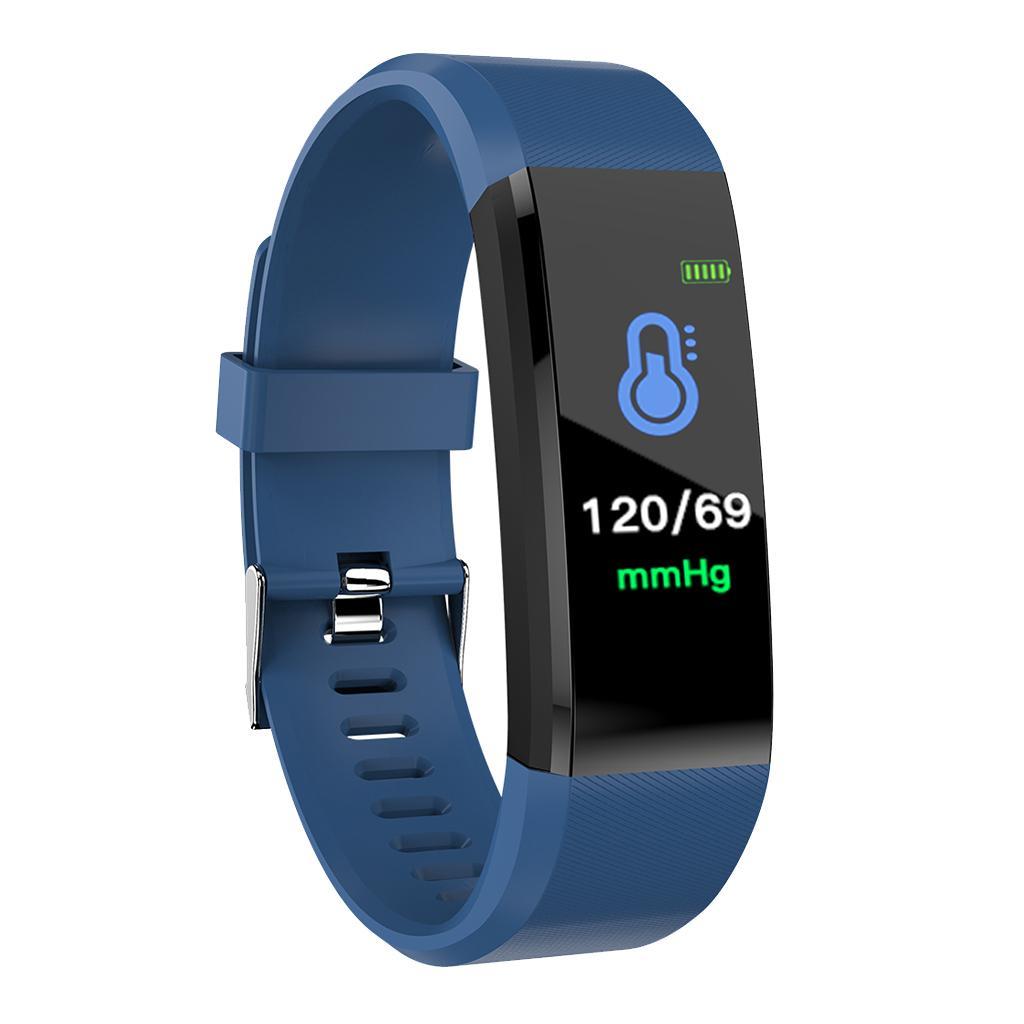 2x115 Plus Smart Watch Bracelet Fitness Tracker Heart Rate Monitor Blue
