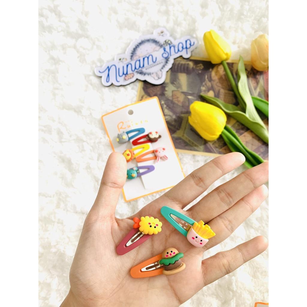 Set 5 - Kẹp bấm mini hamberger, gà rán hoặc động vật dễ thương - Nunam shop