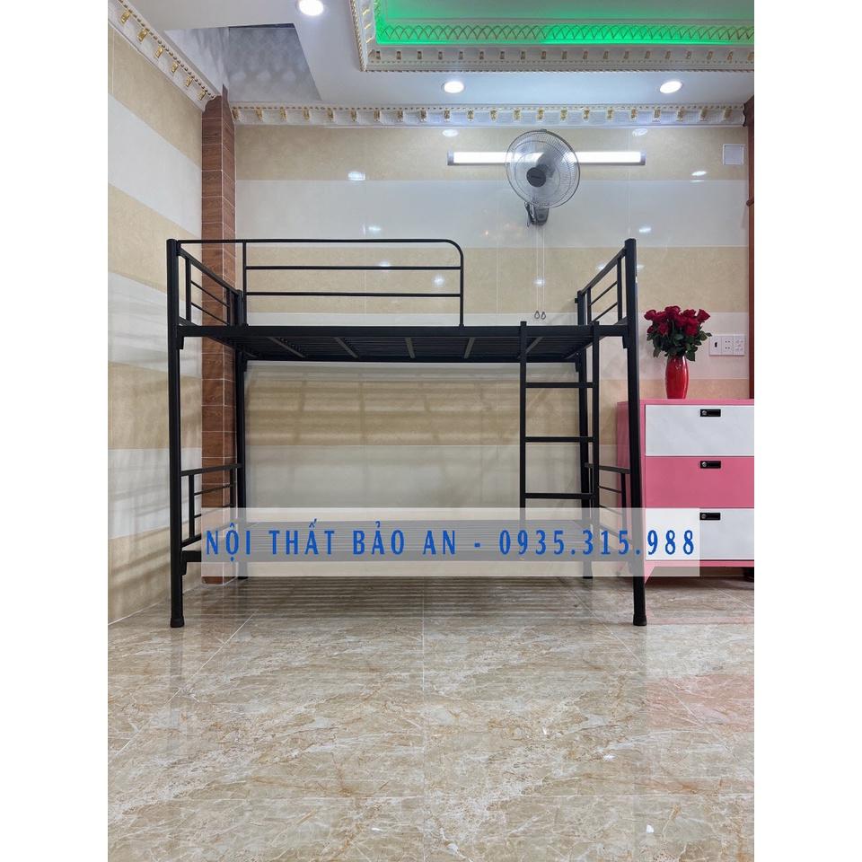 Giường sắt hai tầng cao cấp 1mx2m màu đen