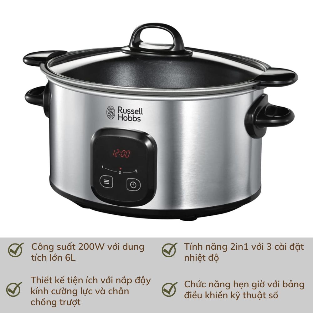 Nồi hầm chậm Russell Hobbs 22750-56 Nhập Đức Hàng Chính hãng