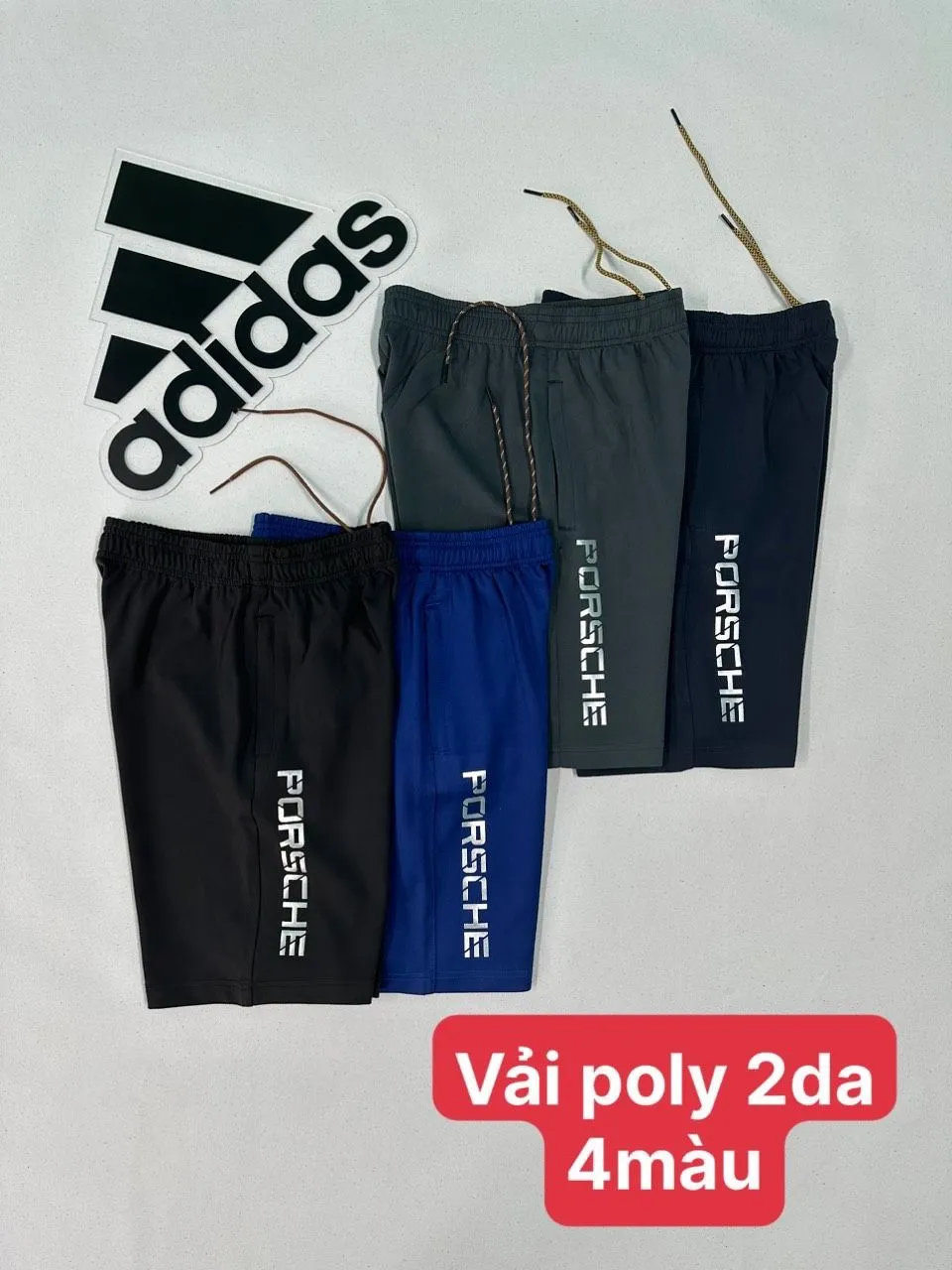 QUần short thun , quần đùi nam nữ unisex in POCHE chất thun poly co giãn 4 chiều lưng chun có khóa kéo túi