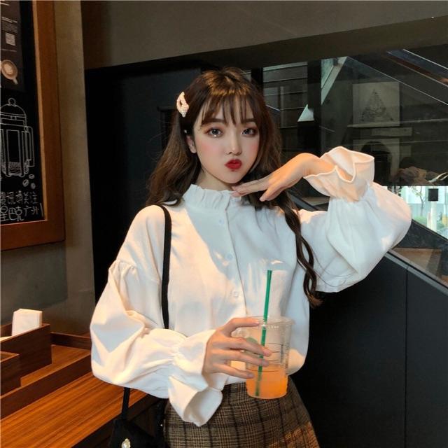 Áo sơ mi Uzzang tay bồng