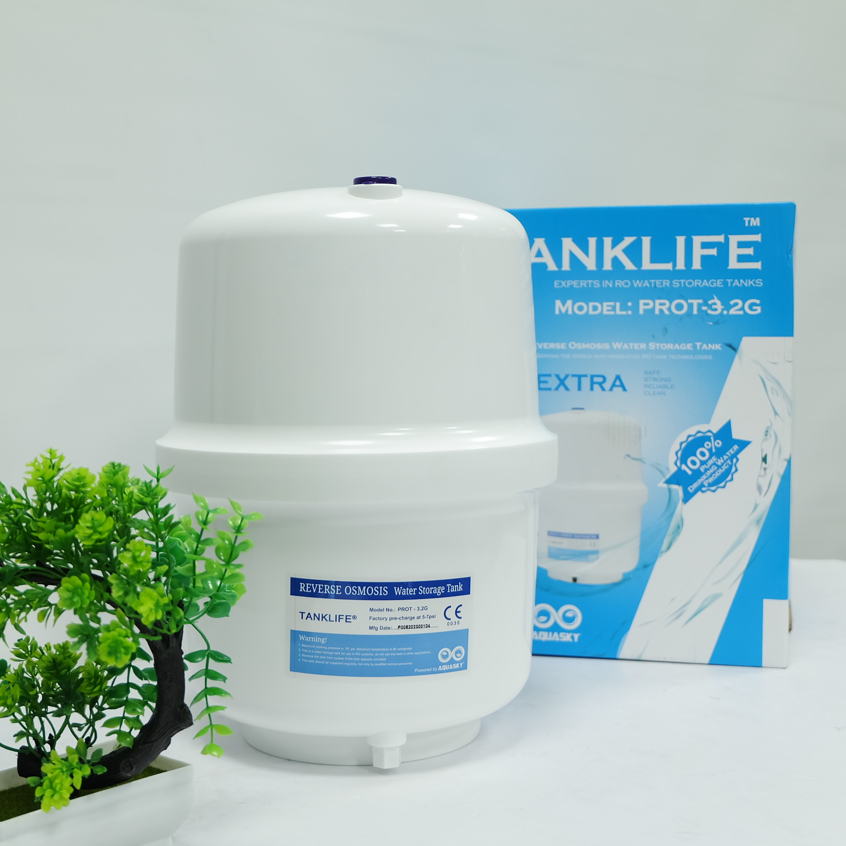 Bình áp máy lọc nước Tanklife PROT-3.2G 8L cho tất cả các máy lọc nước, Hàng chính hãng
