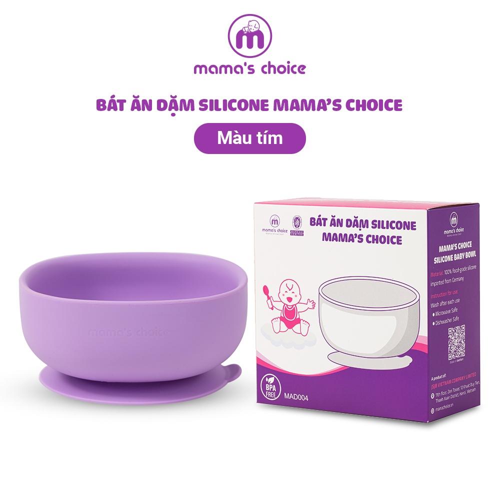 Bát Ăn Dặm Silicone Mama's Choice Cao Cấp, Đế Hít Chống Trượt Đổ Giúp Bé Ăn Dặm Dễ Dàng, Kiểm Định An Toàn Quốc Tế