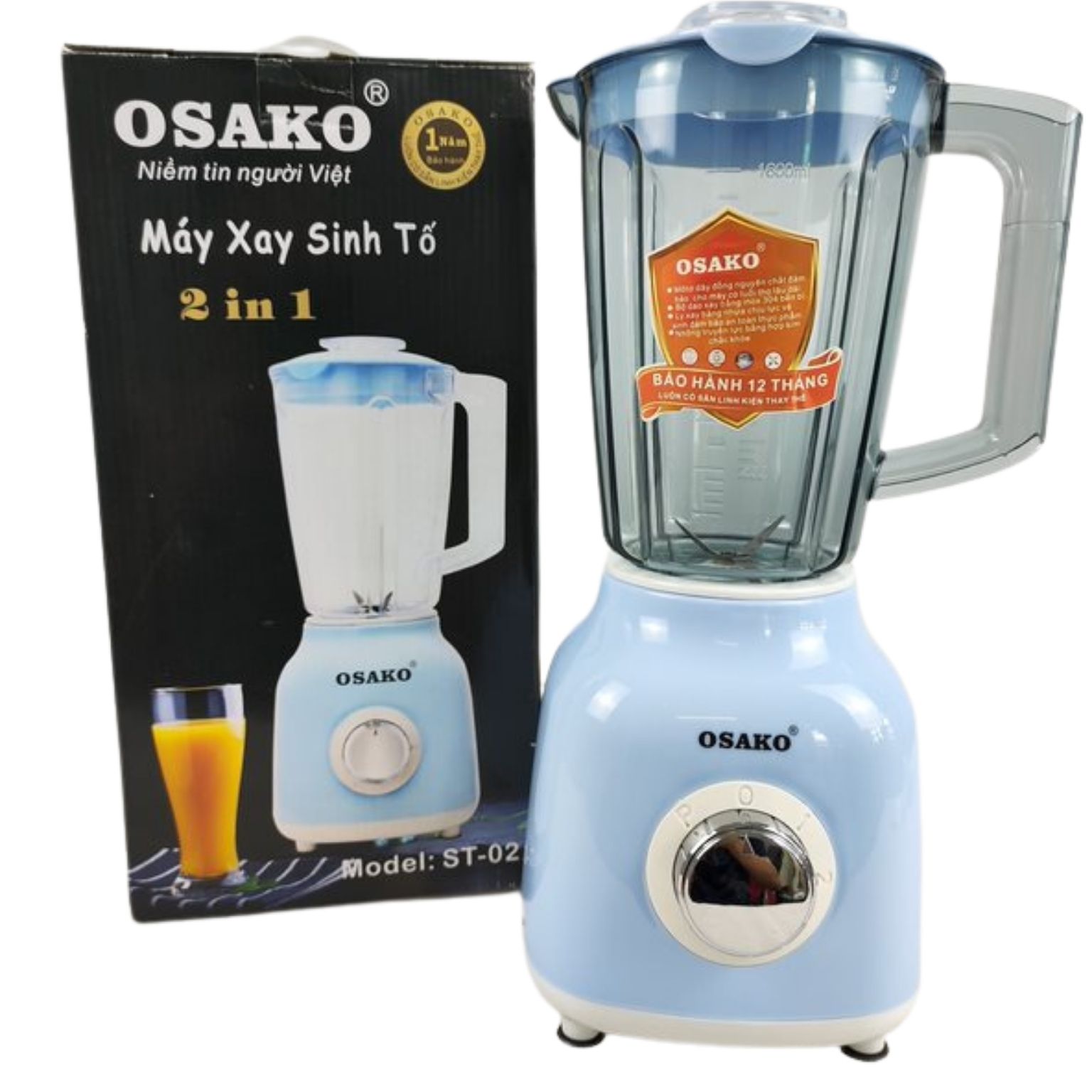 Máy xay sinh tố Osako, máy xay đa năng cối nhựa công suất 400W ST-02 - Hàng chính hãng