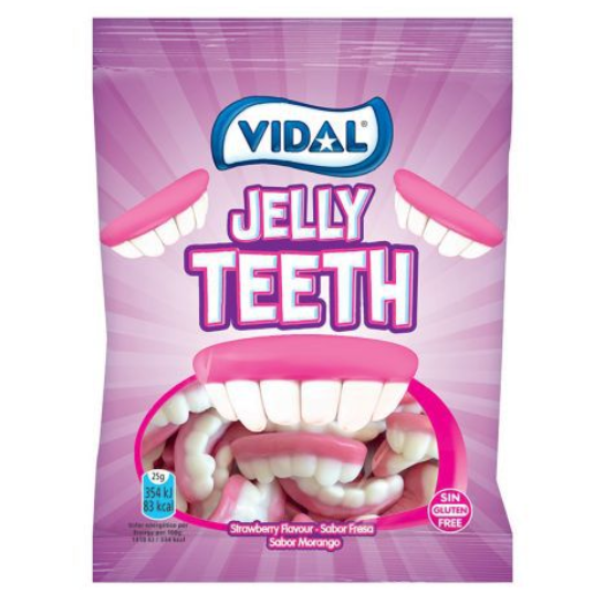 Combo 3 gói Kẹo dẻo Vidal Jelly Teeth hình hàm răng 100gr