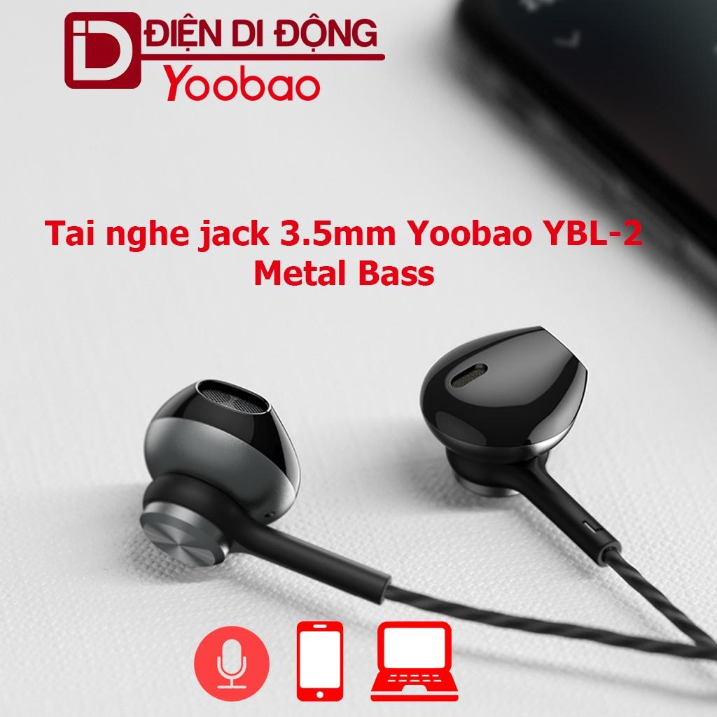 Tai nghe 3.5 mm Yoobao YBL-2 có Mic thoại và điều khiển âm lượng - hàng chính hãng