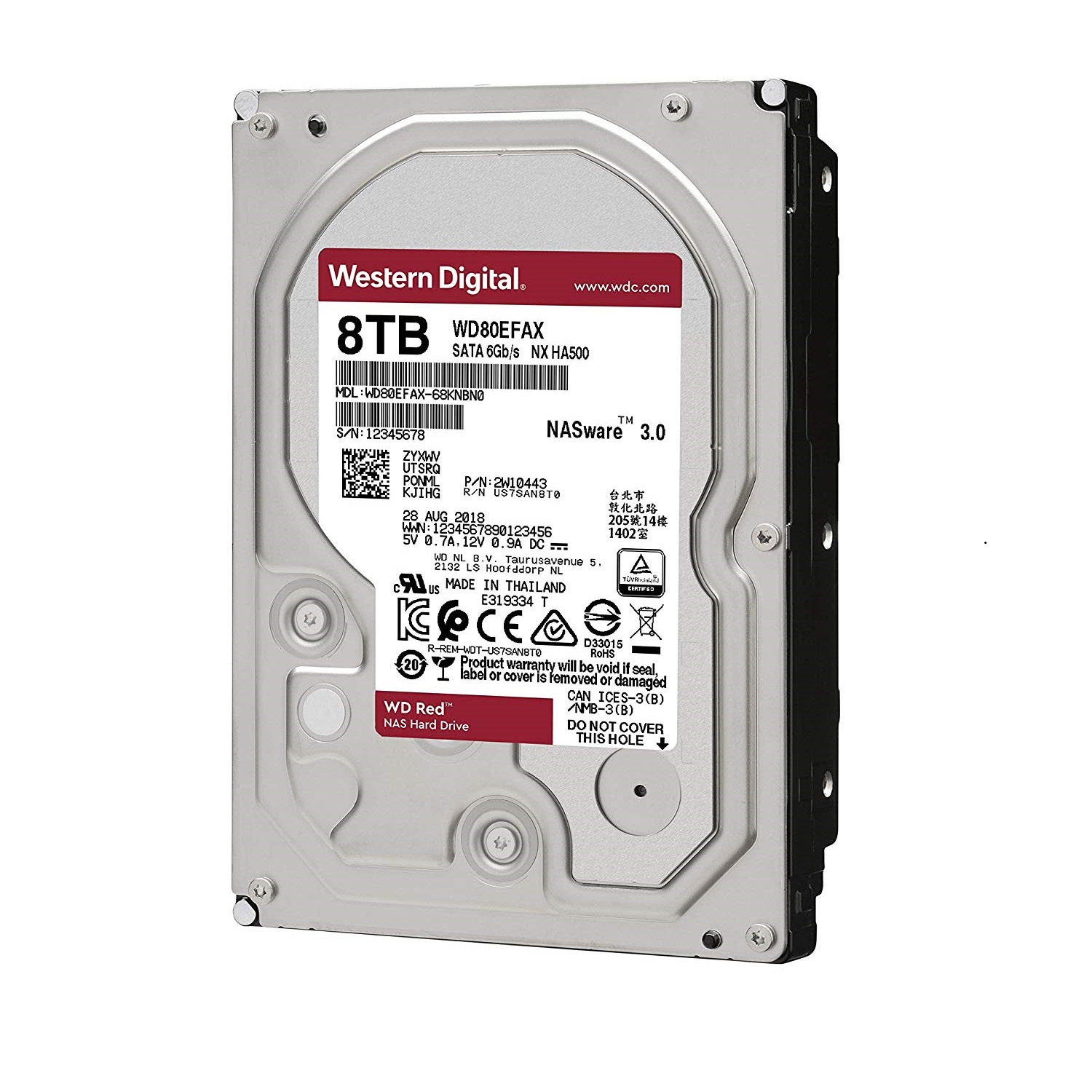 Ổ Cứng HDD NAS WD Red 8TB/265MB/5400/3.5 - WD80EFAX - Hàng chính hãng