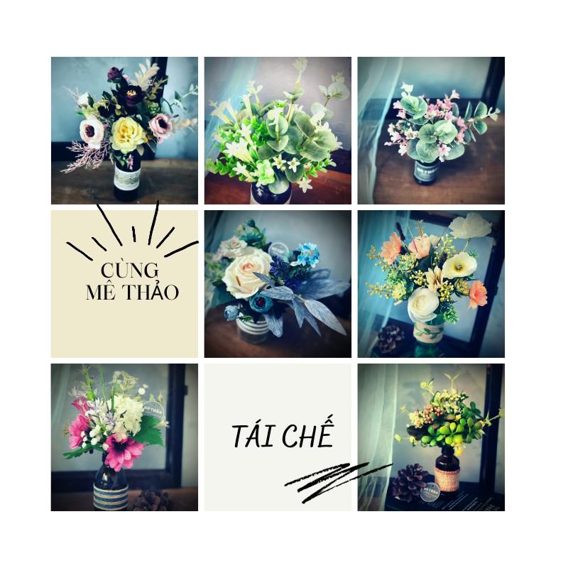 (Ảnh shop chụp) Bình Hoa Giả Chất Liệu Lụa Cao Cấp Trang Trí Nhà Cửa Của Mê Thảo Flower