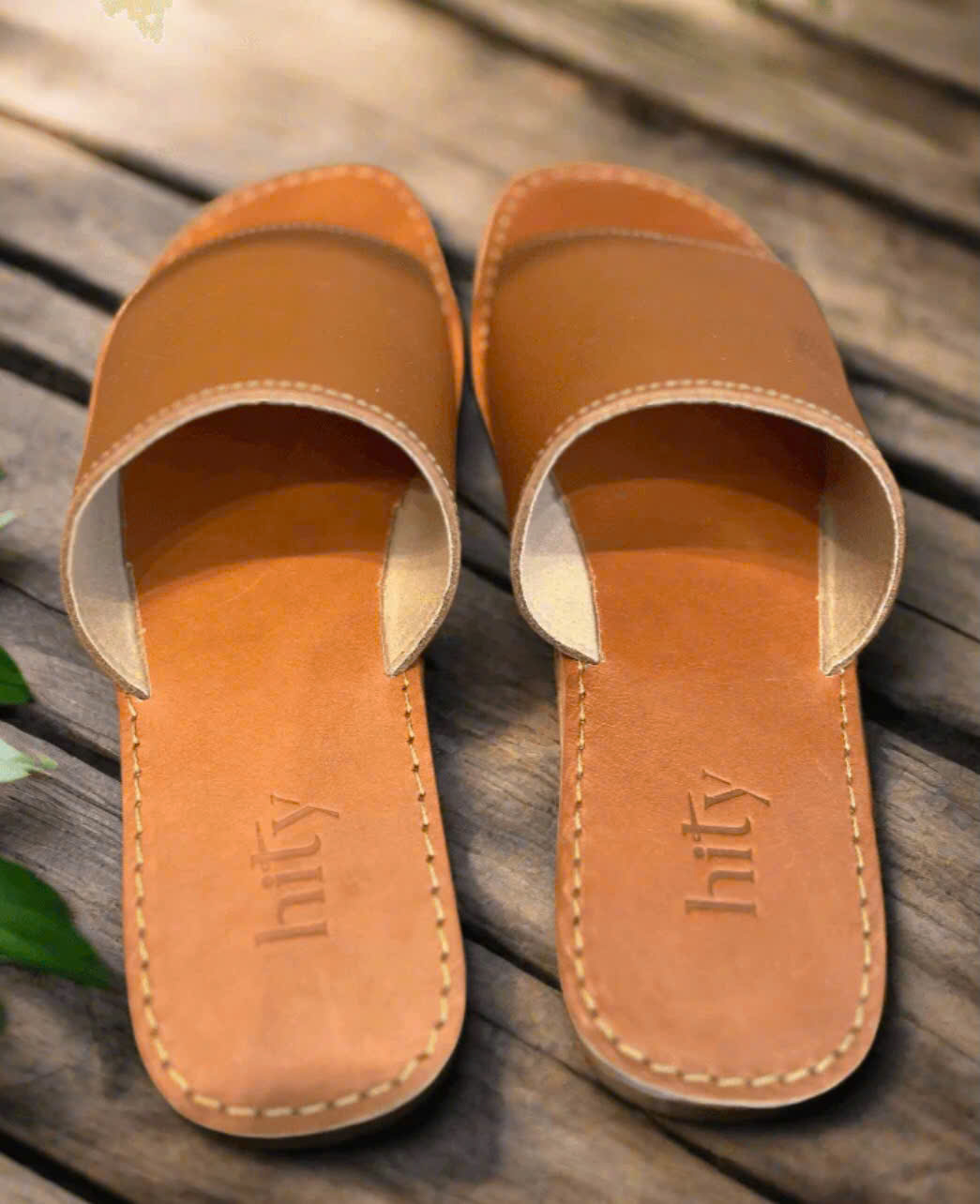 Dép Lê Quai Ngang Da Bò FTW001BROWN thời trang thiết kế Hity