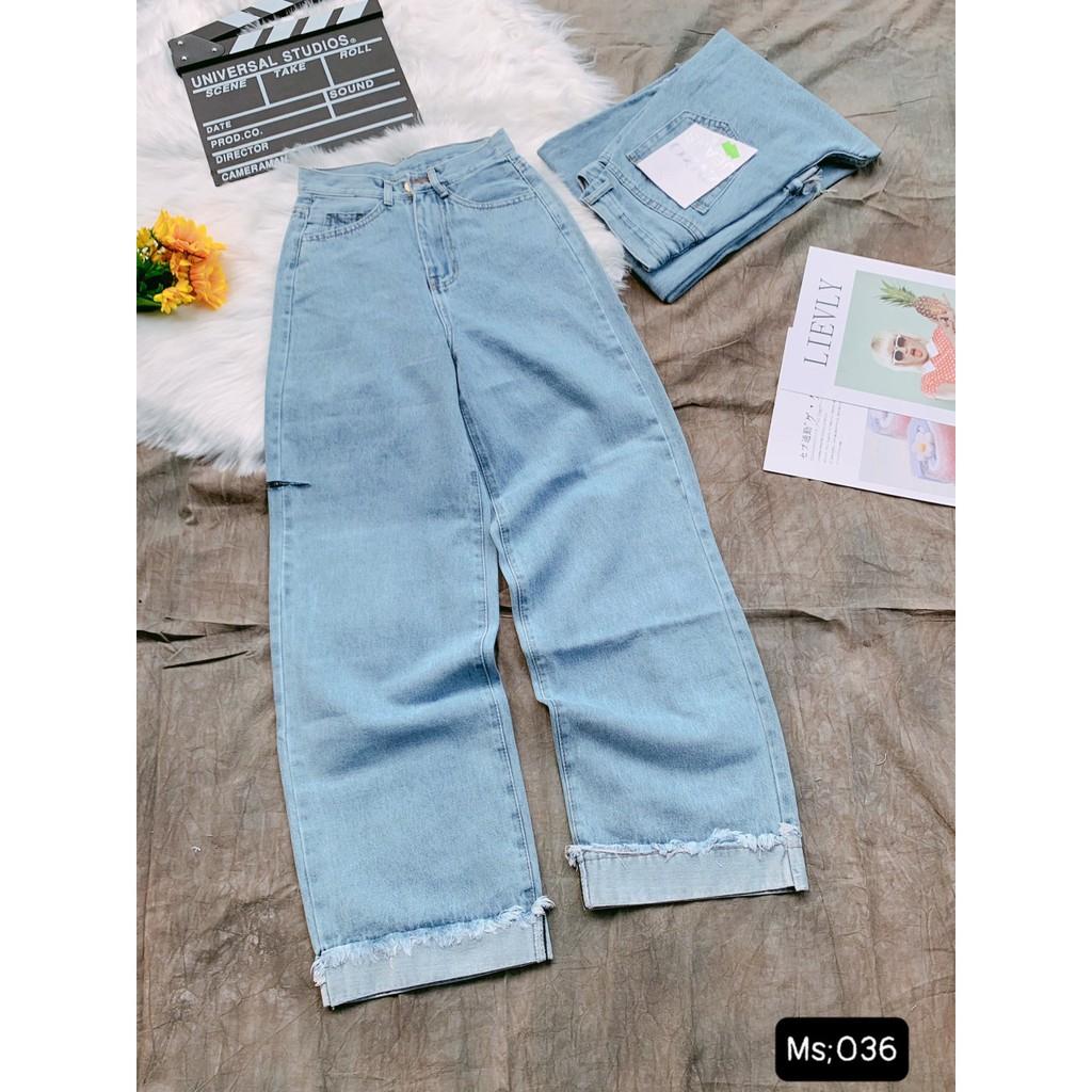 Quần Jeans ống suông dài không dãi Hot 2021