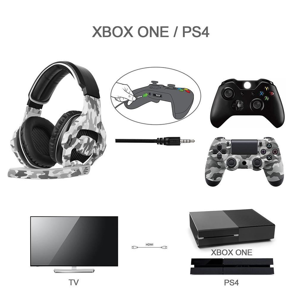 Universal LED Stereo Gaming Headsets 3.5mm Headphones w/ MIC 3.5m Cable