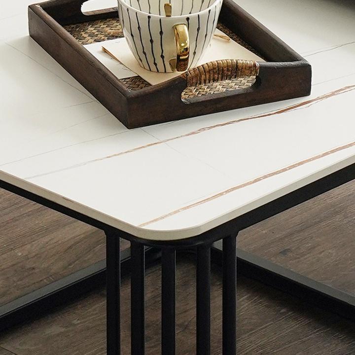 Bàn trà mặt đá sofa ceramic nhập khẩu, bàn phòng khách cao cấp phong cách hiện đại - Bảo hành 12 tháng