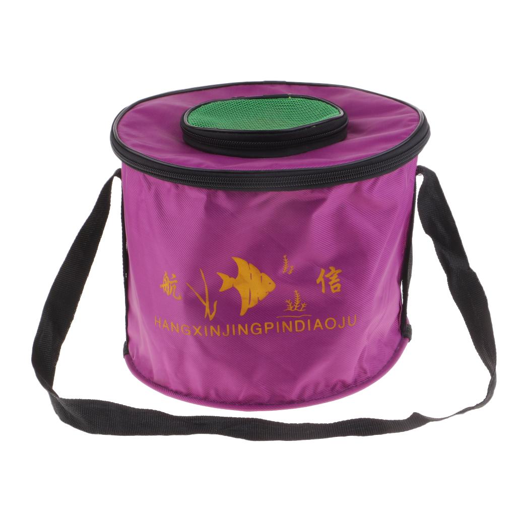 Collapsible Folding Fishing Bucket Outdoor Camping Fish Water Bucket Round S