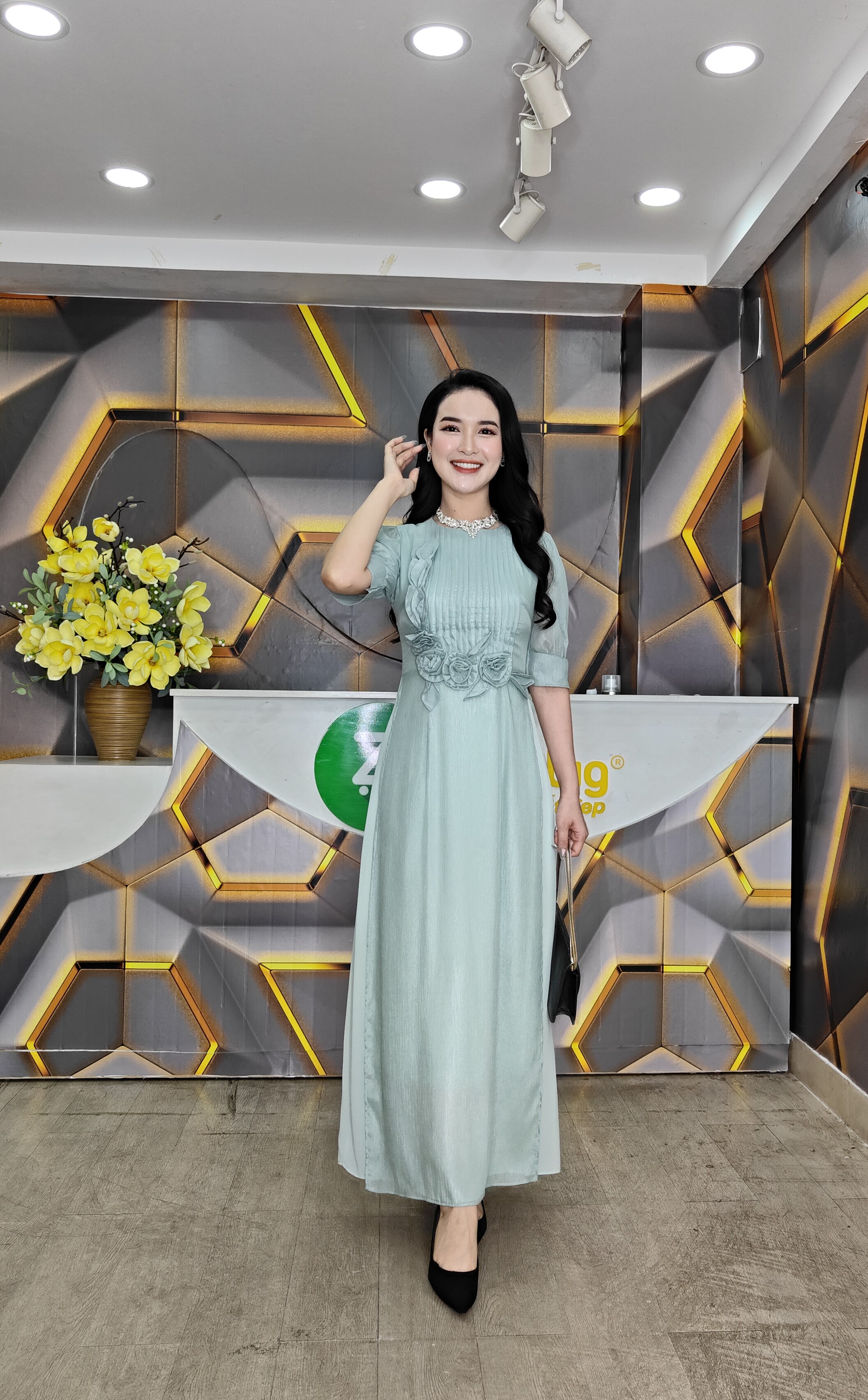 Đầm giả áo dài - Y1715 -Thương hiệu Zonbig
