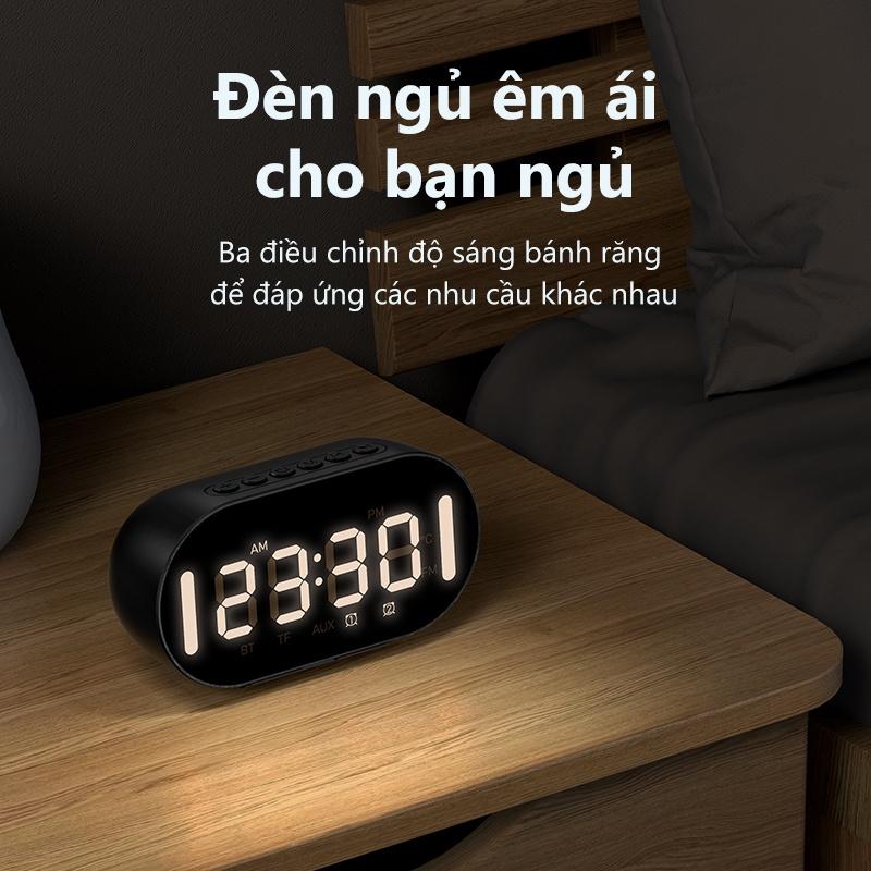 Loa Bluetooth Bluetooth 5.0 BASIKE MW36 Màn hình LED và Đồng hồ báo thức Hỗ trợ Thẻ nhớ U Đĩa với giá đỡ điện thoại-Hàng chính hãng