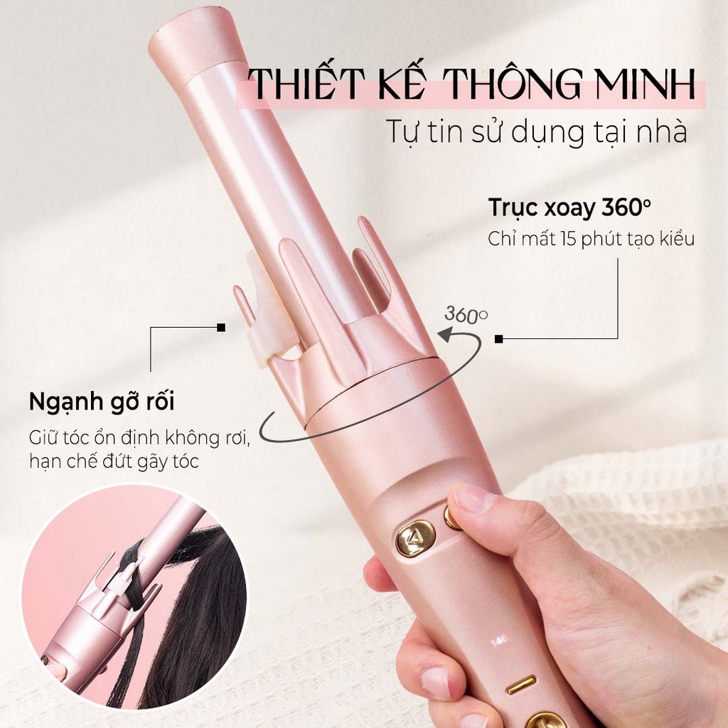 Máy Làm Xoăn Tự Động Xoay 360 Độ Halio Auto Rotating Hair Curler