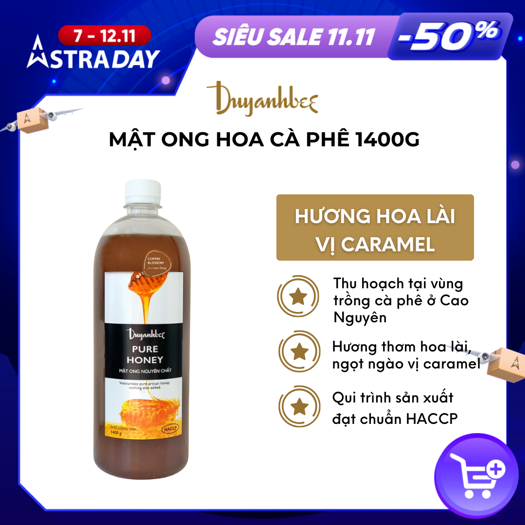 Mật ong hoa cà phê Duy Anh Bee 1400g