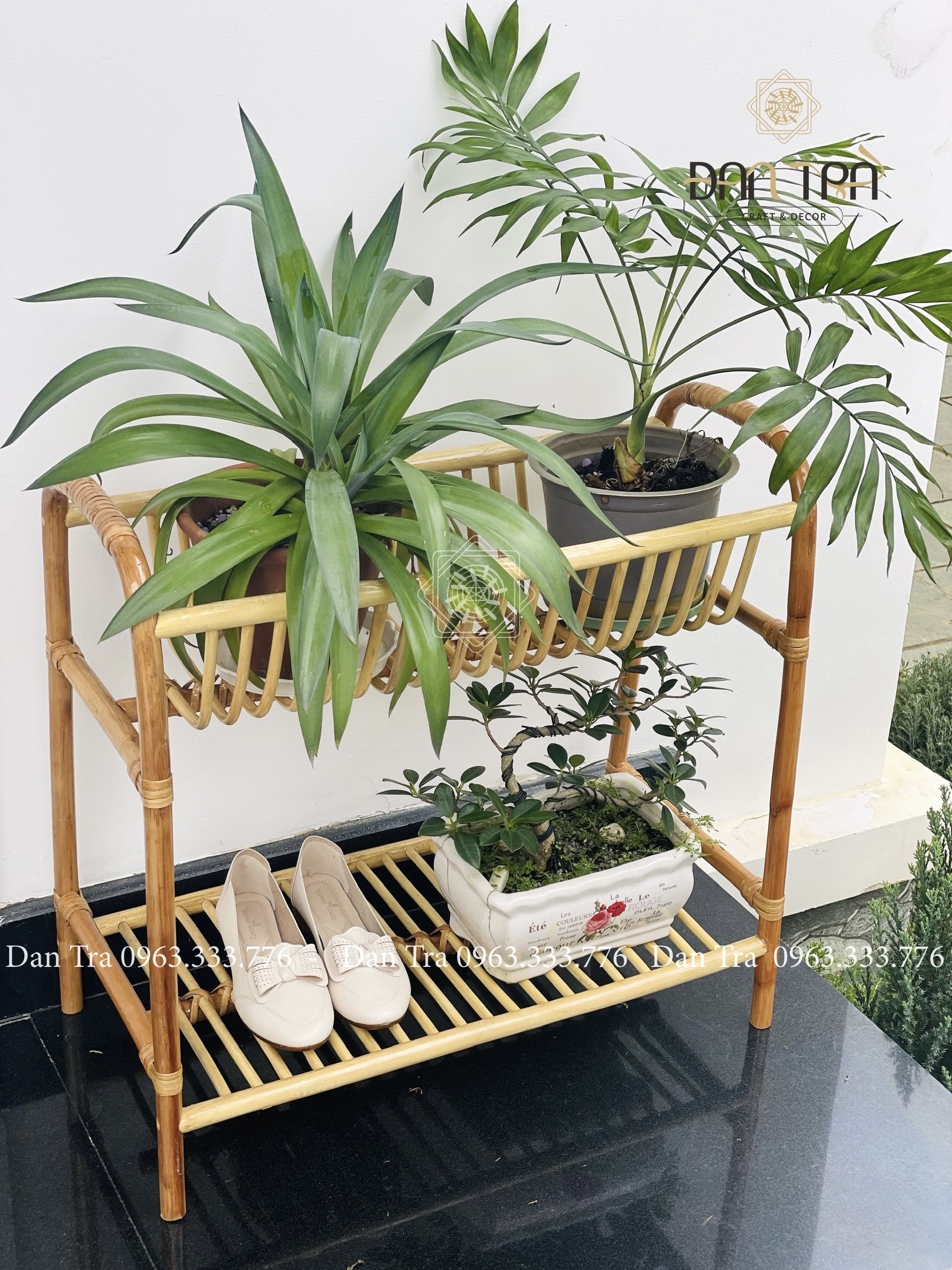 Kệ Mây Đựng Giày Dép Đan Trà - Kệ Mây Decor Phòng- Kệ Mây Nhẹ Nhàng, Nhỏ Gọn-Nội Thất Decor ĐAN TRÀ