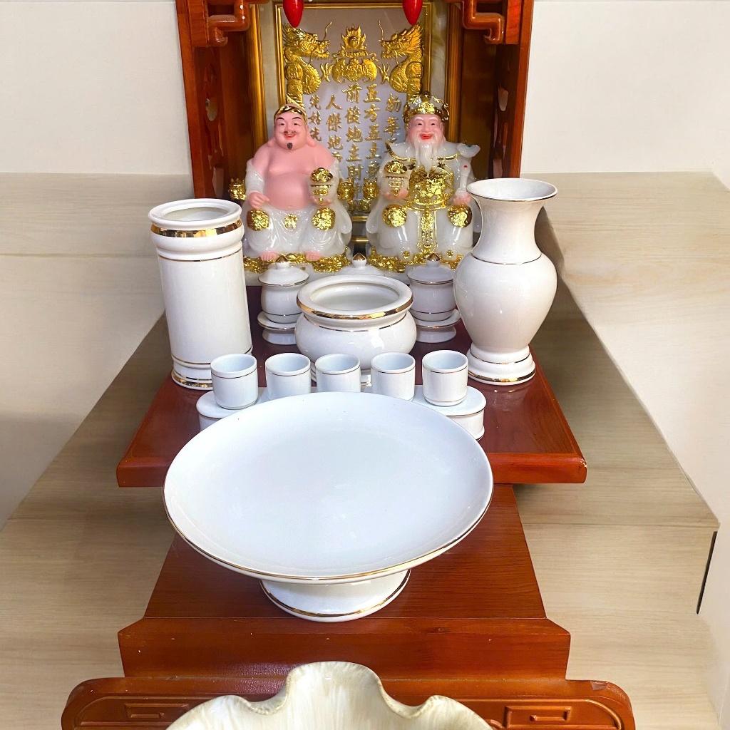 Set ban thần tài sứ trắng RỒNG VIỆT, bộ thờ thần tài đầy đủ cho gia chủ mệnh kim, thuỷ