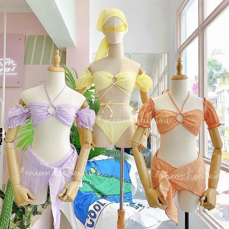 Bikini đi biển sexy kèm khăn- Đồ bơi nữ 2 mảnh quấn khăn sang chảnh- shopnabi