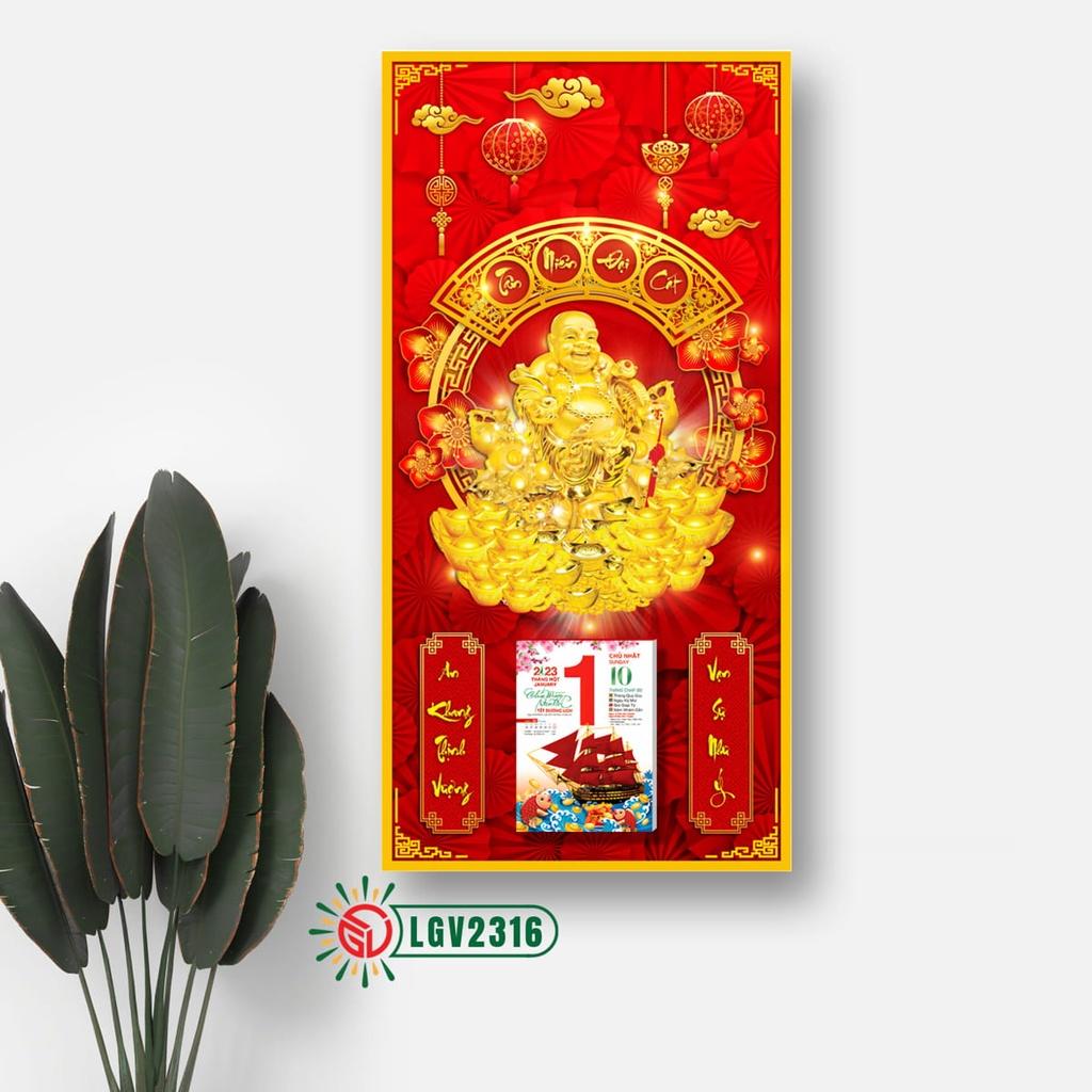 Lịch gỗ treo tường Phật Di Lặc IMWI LGV2316