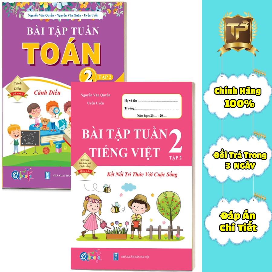 Sách - Combo bài tập tuần Toán cánh diều và Tiếng Việt kết nối - Lớp 2 học kì 2 (2 cuốn)