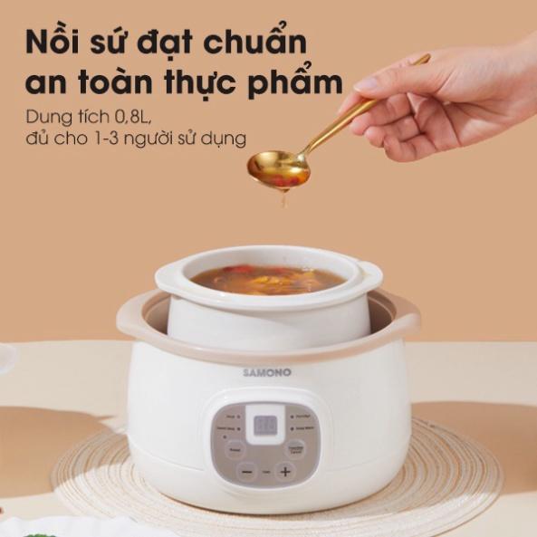 HOẢ TỐC - Nồi nấu chậm đa năng 4in1 SAMONO SW-SC08 0.8L bản nước ngoài - hàng thật - Hàng Chính Hãng