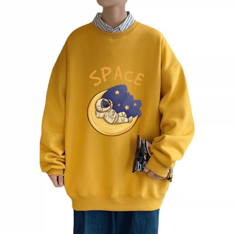 Áo sweater nỉ cổ tròn dài tay nam nữ họa tiết APSR Space