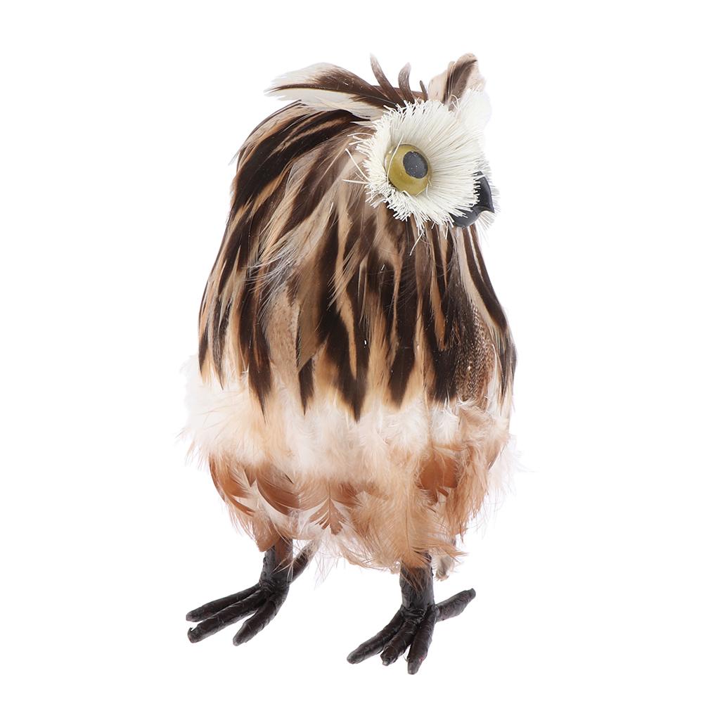 Cute   Furry   Owl   Simulation   Animal   Figure   Toy   Home   Garden