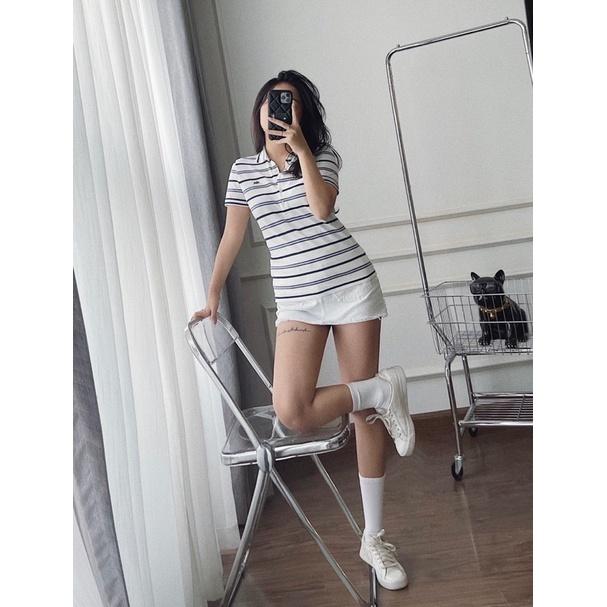 ️Elisa fashion️Áo polo kẻ LCT ngắn tay siêu hót cho nữ hàng đẹp