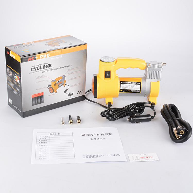 Giao hàng nhanh ô tô máy bơm hơi ô tô với điện cao áp di động xi lanh đơn và đôi có đèn khẩn cấp lốp ô tô 12V