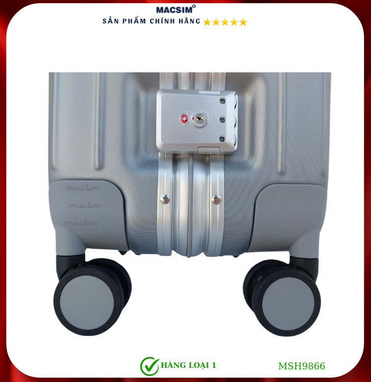 Vali cao cấp Macsim Hanke MSH9866 20 inch  màu xám - Hàng loại 1