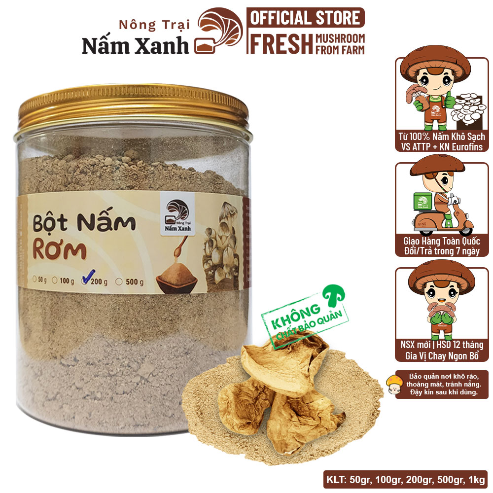 Bột Nấm Rơm - Nhiều Dưỡng Chất - Nông Trại Nấm Xanh