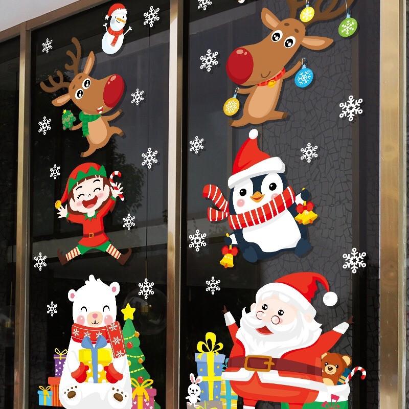 Decal trang trí Noel - Noel vui đùa xếp gạch lên nhau