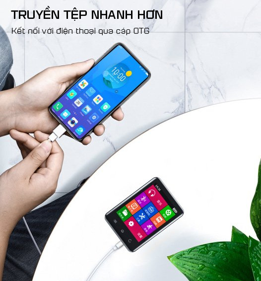 Máy Nghe Nhạc MP3 Màn Hình Cảm Ứng Bluetooth Ruizu D66 Bộ Nhớ Trong 16GB - Hàng Chính Hãng