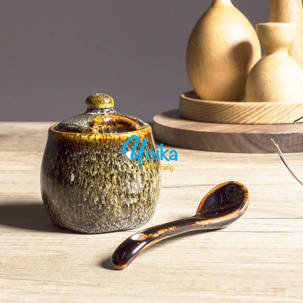 Hũ Đường  Có Thìa - Hũ Gia Vị - Gốm Sứ Cao Cấp Bát Tràng